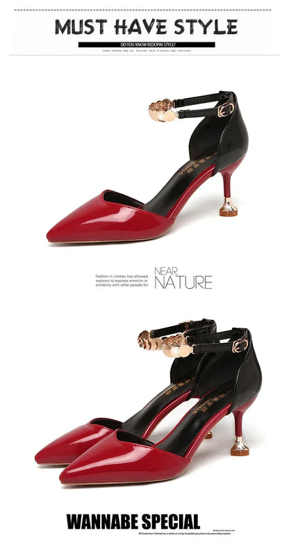 Pointed Toe Buckles Strap Stiletto Heels |  Party Heels