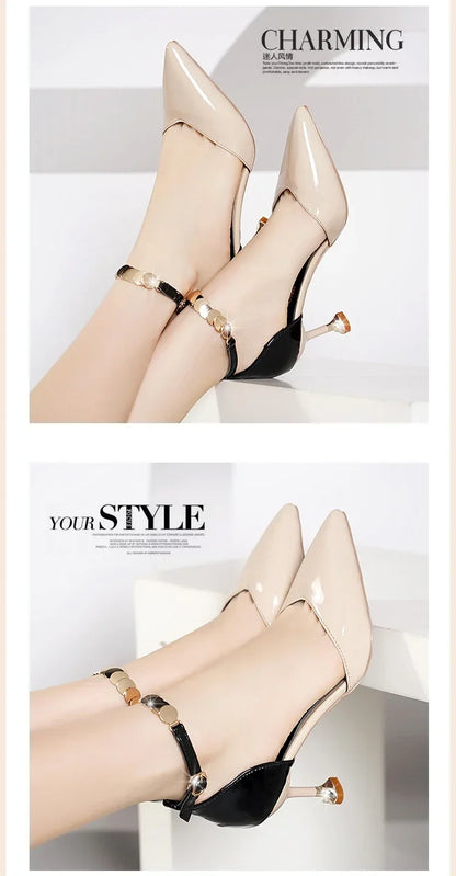 Pointed Toe Buckles Strap Stiletto Heels |  Party Heels