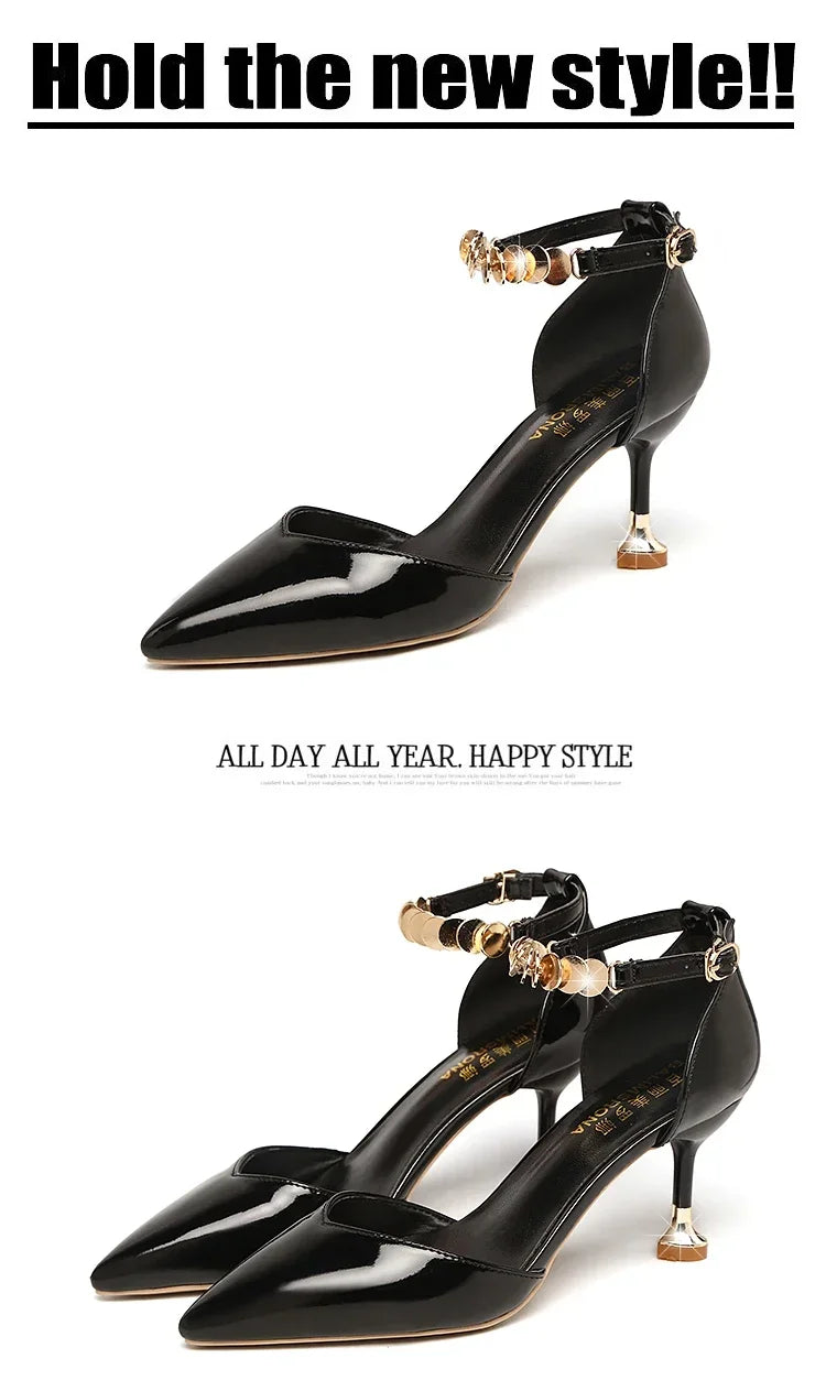 Pointed Toe Buckles Strap Stiletto Heels |  Party Heels