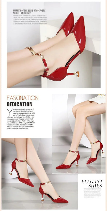 Pointed Toe Buckles Strap Stiletto Heels |  Party Heels