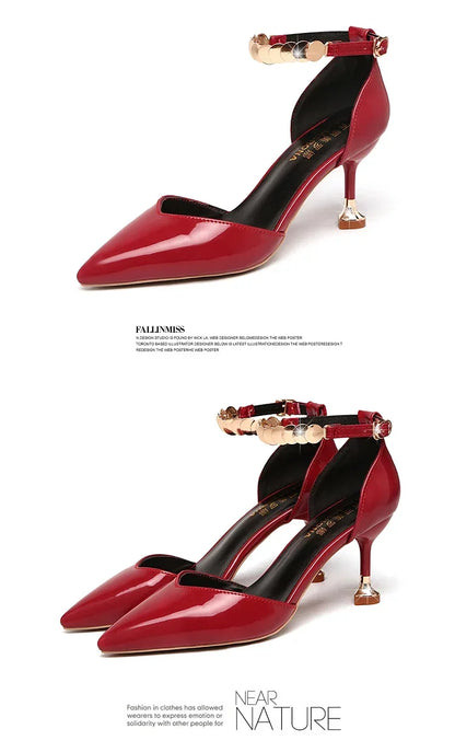 Pointed Toe Buckles Strap Stiletto Heels |  Party Heels