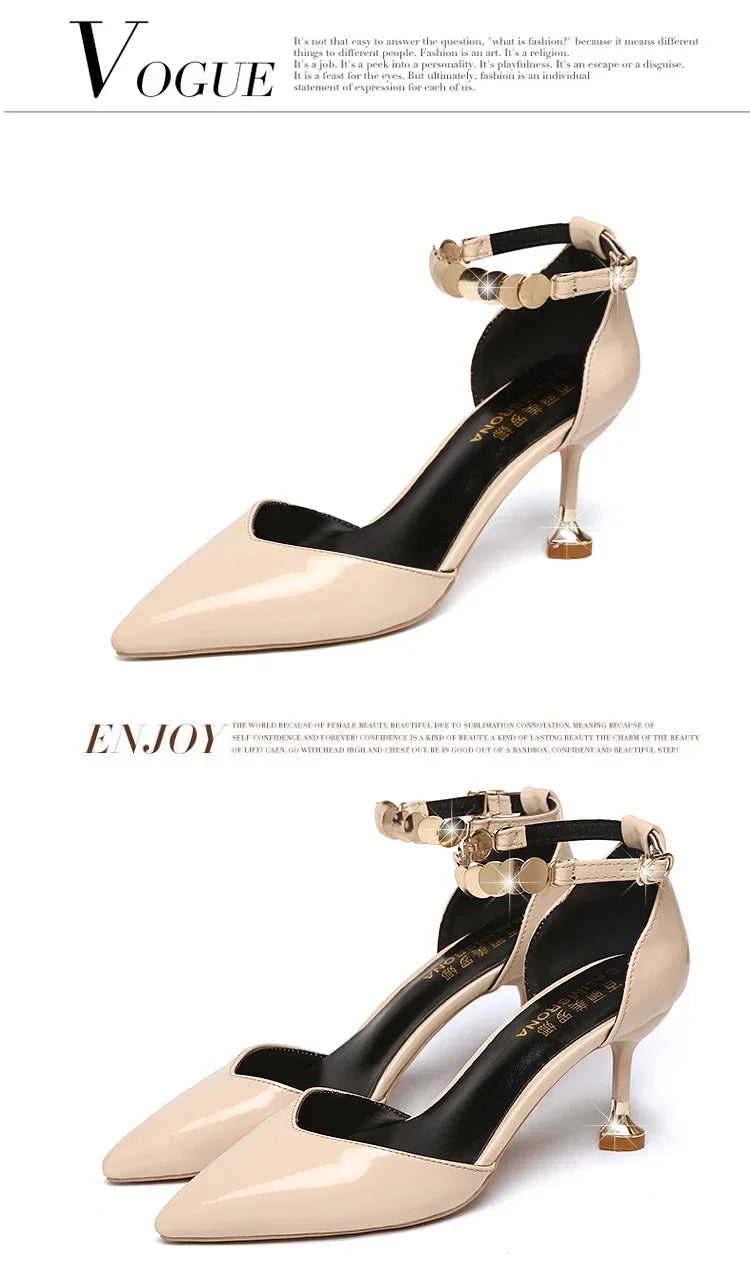 Pointed Toe Buckles Strap Stiletto Heels |  Party Heels