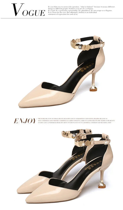 Pointed Toe Buckles Strap Stiletto Heels |  Party Heels