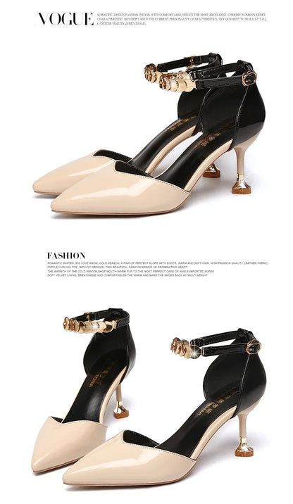 Pointed Toe Buckles Strap Stiletto Heels |  Party Heels