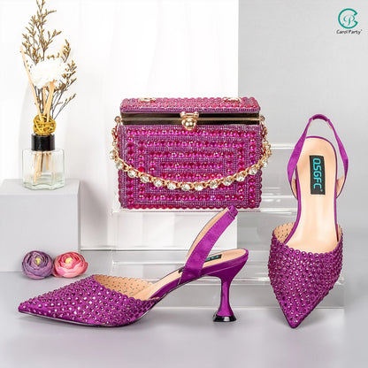 High Heels Shoes And Bag for  Wedding Party | Women Fashion