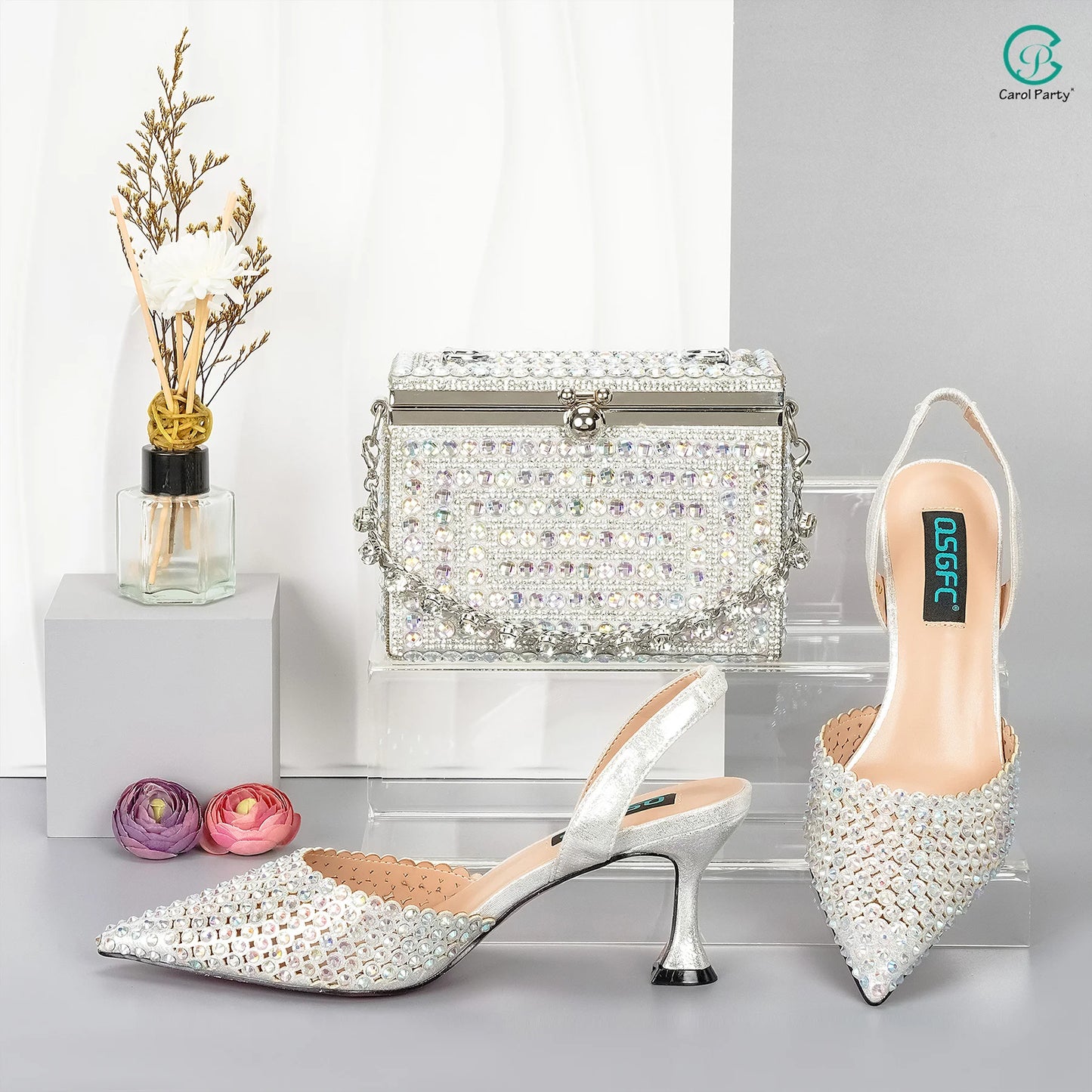 High Heels Shoes And Bag for  Wedding Party | Women Fashion